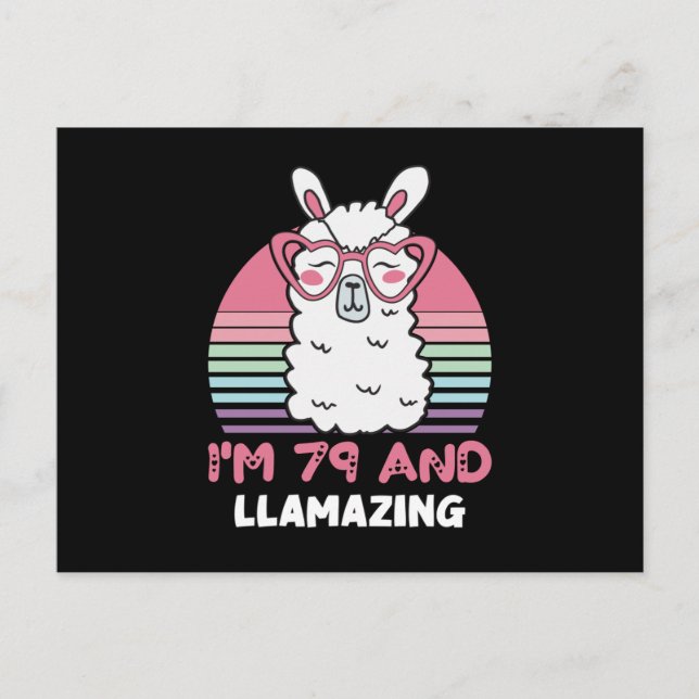 Carte Postale 79e anniversaire Llamazing Llama 79 ans Anniversai (Devant)