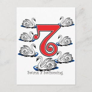 Carte Postale 7 Swans Natation