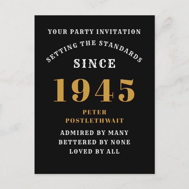 Carte Postale 80e anniversaire 1945 Or noir (Devant)