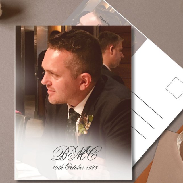 Carte Postale 80e Anniversaire Homme Simple Elegant Photo Invita (Créateur téléchargé)