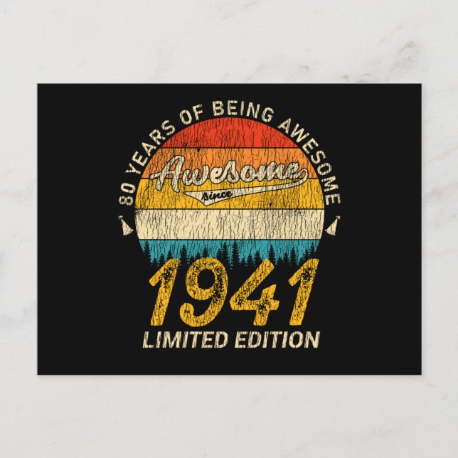 Carte Postale 84 ans Vieille Retro Incroyable Cadeau d'anniversa (Devant)