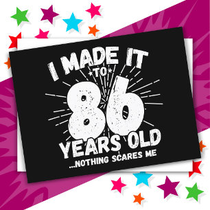 Carte Postale 86 ans mème sarcastique drôle 86e anniversaire