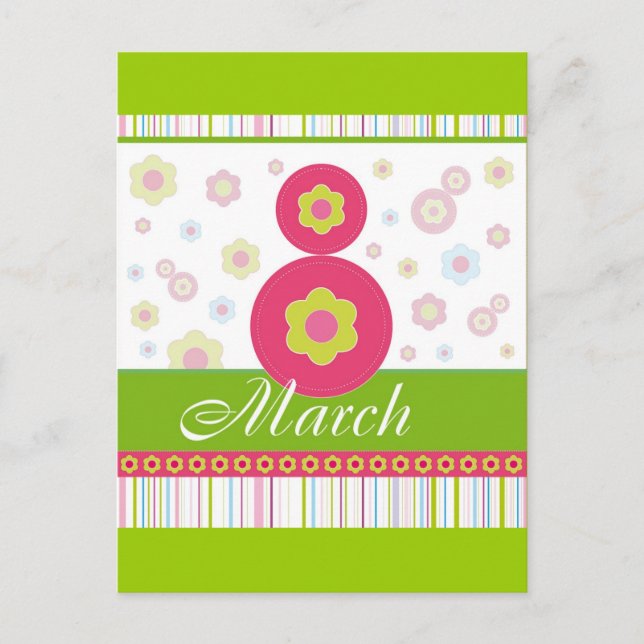 Carte Postale 8 mars 8 mars Journée internationale de la femme (Devant)