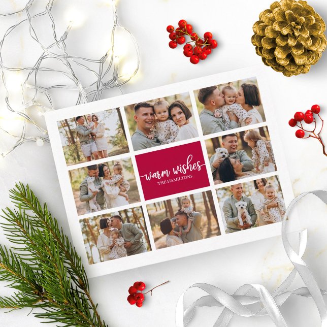 Carte Postale 8 Photos Chaleureux Voeux Moderne Collage Noël (Créateur téléchargé)