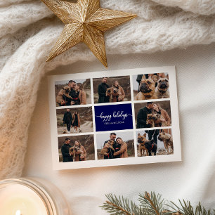 Carte Postale 8 Photos Joyeuses Vacances Moderne Collage Marine