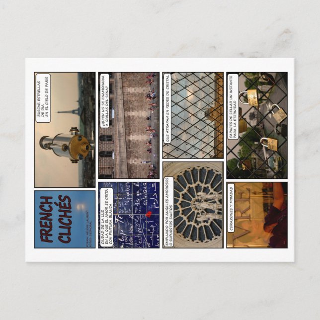 Carte Postale 8 postales "French Clichés" con poema en Francés (Devant)