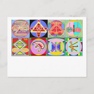 Carte Postale 8 PURE Karuna REIKI Signes de Navin Joshi