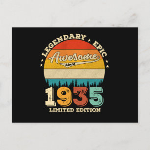Carte Postale 90 Ans Anniversaire 1935 Superbe Cadeau pour 90e A