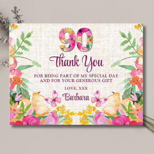 Carte Postale 90 ans de Merci - Papillon Linen 90e anniversaire