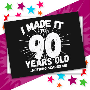 Carte Postale 90 ans vieux mème sarcastique drôle 90ème annivers
