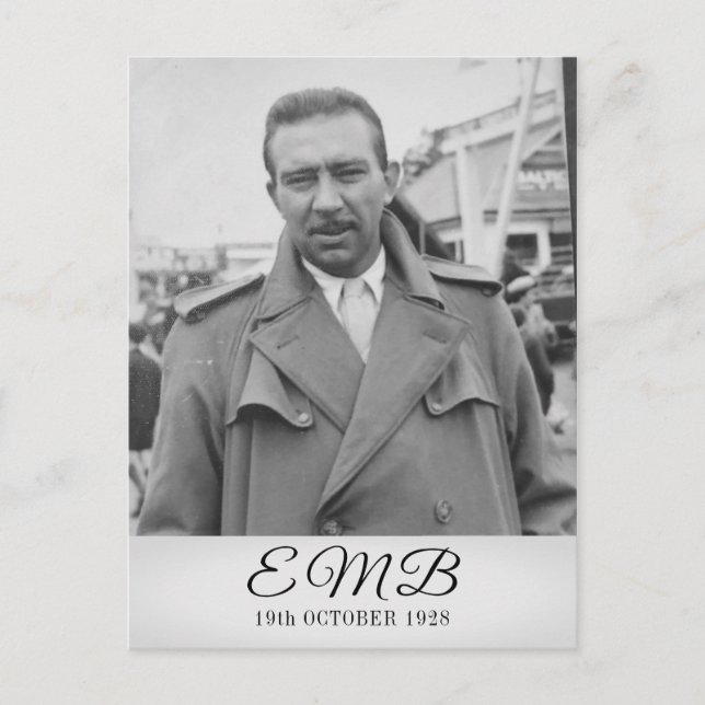 Carte Postale 90e anniversaire Elégante photo Monogramme Homme A (Devant)