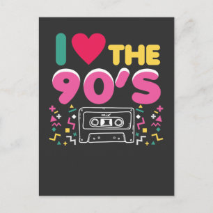 Carte Postale 90er tenue J'aime les années 90 Retro Oldschool