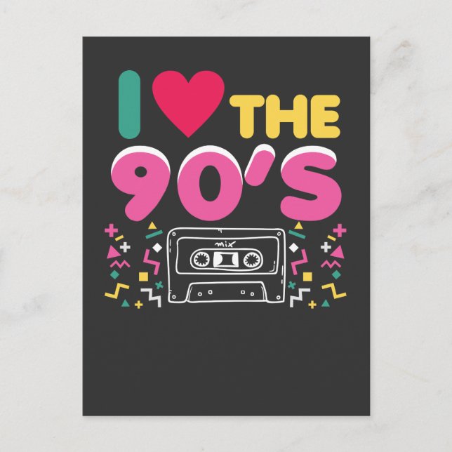 Carte Postale 90er tenue J'aime les années 90 Retro Oldschool (Devant)