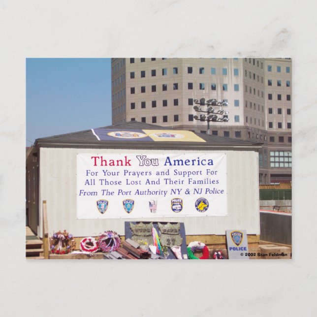 Carte Postale 911 Ground Zero Merci Amérique (Devant)