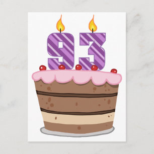 Carte Postale 93 ans sur le gâteau d'anniversaire