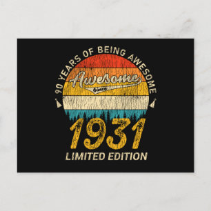 Carte Postale 94 Ans Anniversaire Rétro Incroyable Cadeau 94ème 