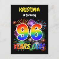 96e anniversaire - Fun Fireworks, Rainbow Look "96