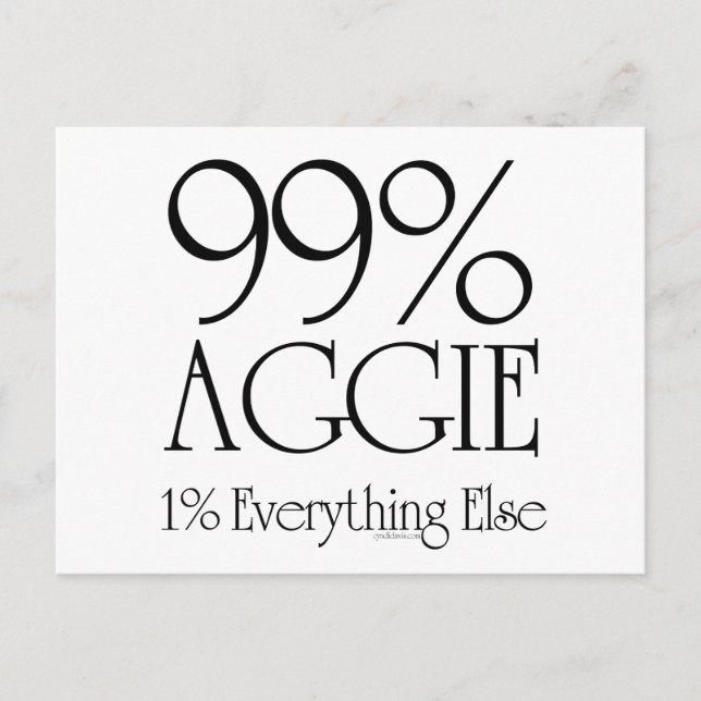 Carte Postale 99 % Aggie (Devant)