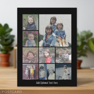 Carte Postale 9 Photos - Grille minimale sur fond noir