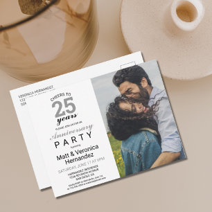 Carte Postale À 25 Ans Argent 25e Anniversaire  Invita