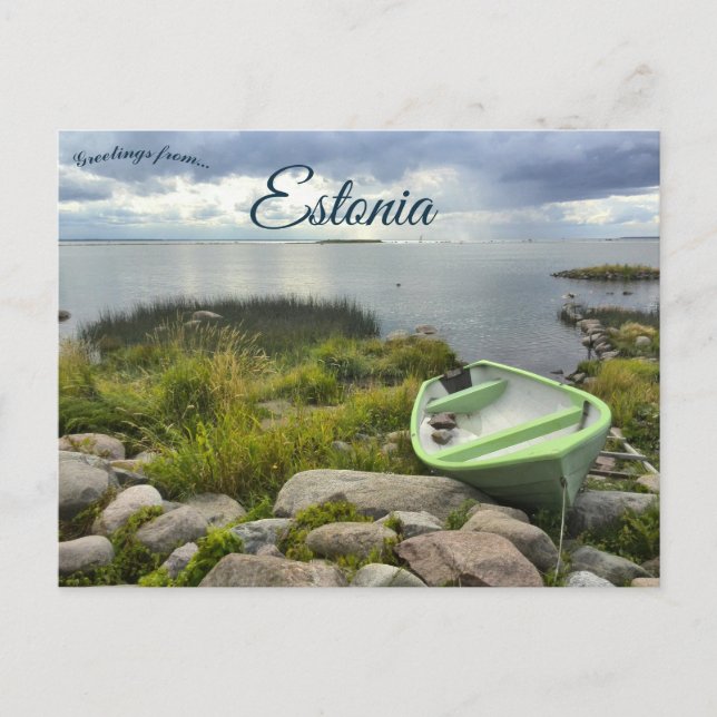 Carte Postale A Boat in Rohuneeme Estonia (Devant)