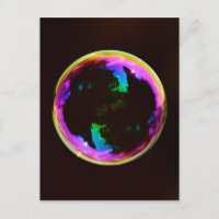 Carte postale à bulle de savon coloré