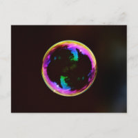 Carte postale à bulle de savon coloré