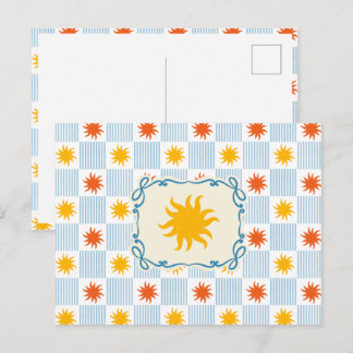 Carte postale à carreaux et rayures soleil levant