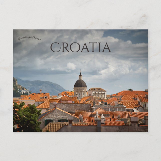 Carte Postale A Cloudy Day in Dubrovnik Croatia (Devant)