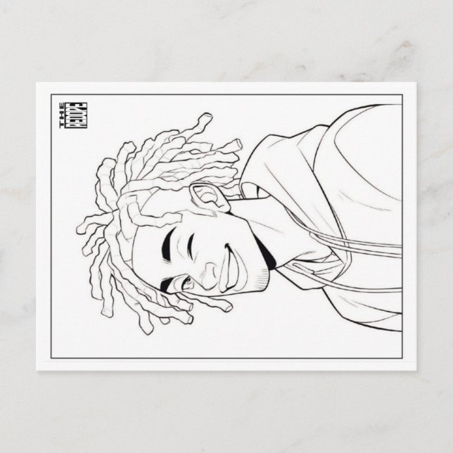 Carte postale à colorier | Locs (Devant)