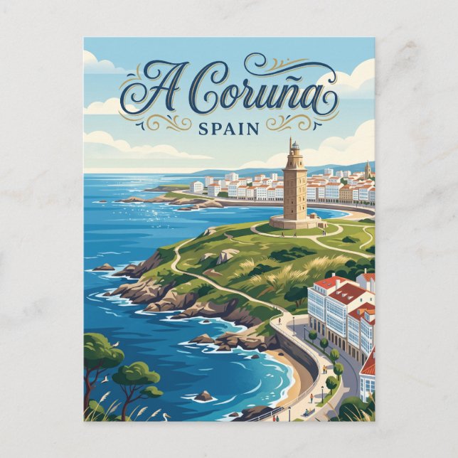 Carte Postale A Coruña, Espagne (Devant)