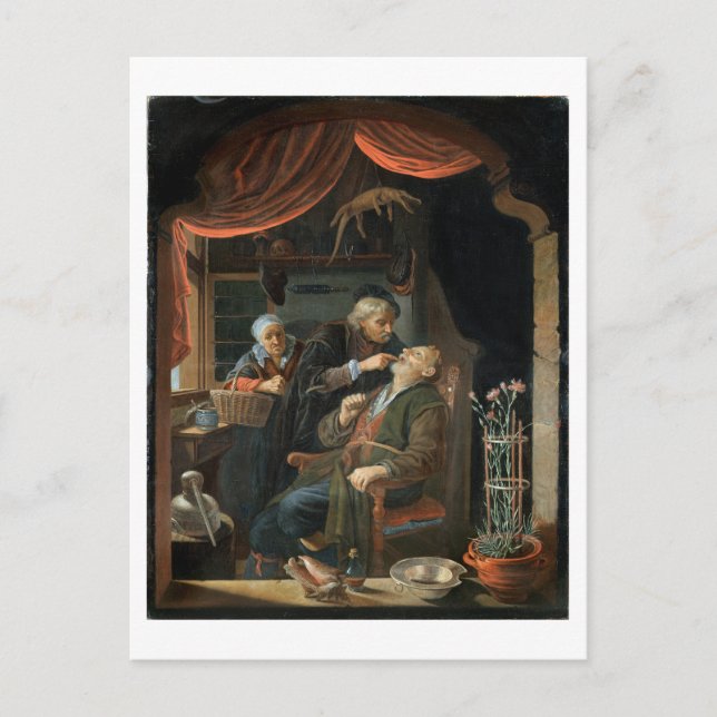 Carte Postale A Dentist Examining The Tooth of an Old Man (Devant)