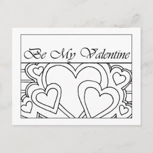 Carte postale à dessin en ligne Be My Valentine