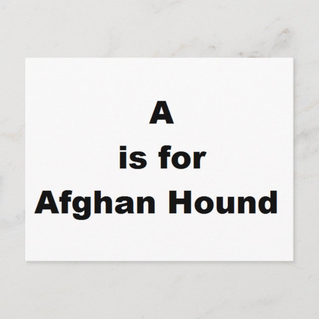 Carte Postale a est destiné à l'afghanistan hound (Devant)