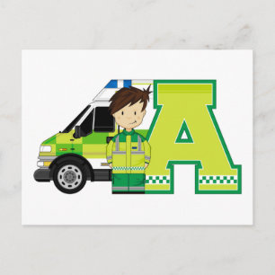 Carte Postale A est pour Ambulance