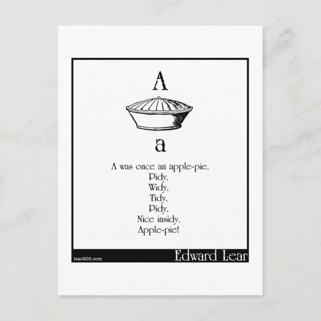 Carte Postale A était autrefois une tarte aux pommes (Devant)