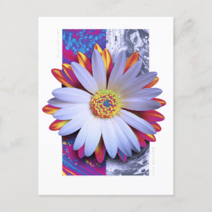 Carte postale à fleurs holographiques