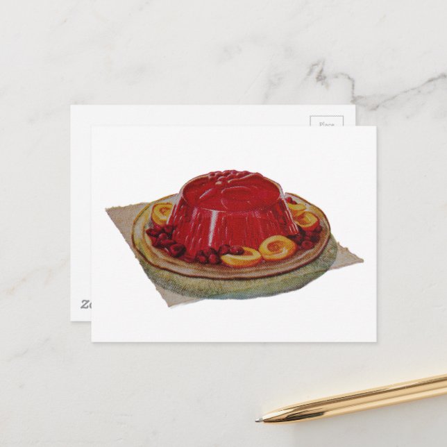 Carte Postale A gelatin and fruit dessert from 1930 (Devant/Arrière en situation)