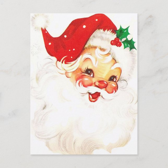 Carte Postale A Holly, Jolly Apple-Cheeked Santa Claus, Partie 1 (Devant)