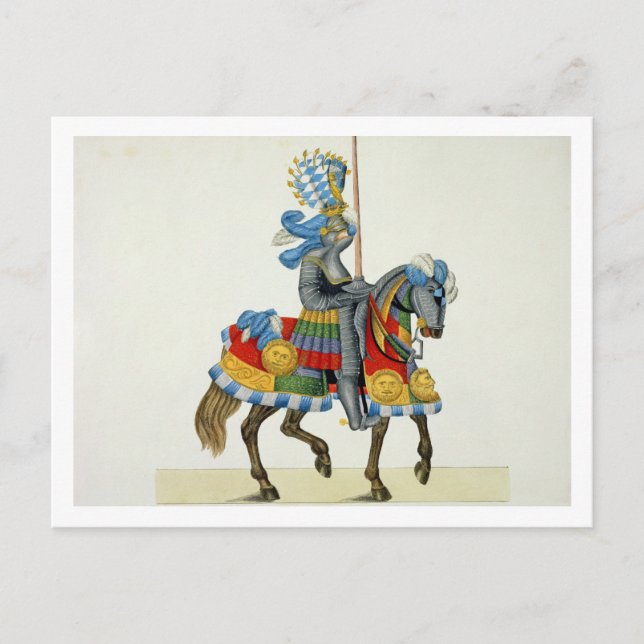 Carte Postale A knight on his to a tournament, plate from 'A (Devant)