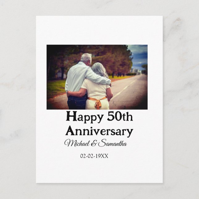 Carte Postale à la 50e année d'anniversaire ajouter nom photo da (Devant)