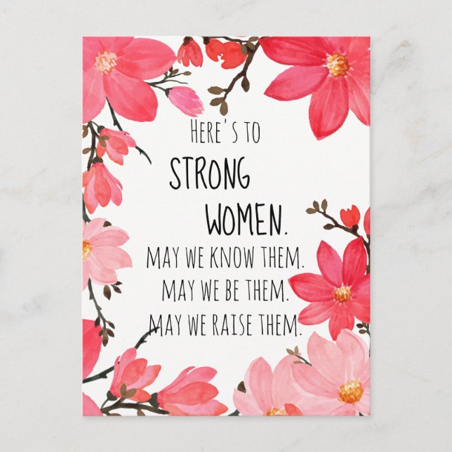 Carte Postale À la force des femmes Clématite florale aquarelle (Devant)