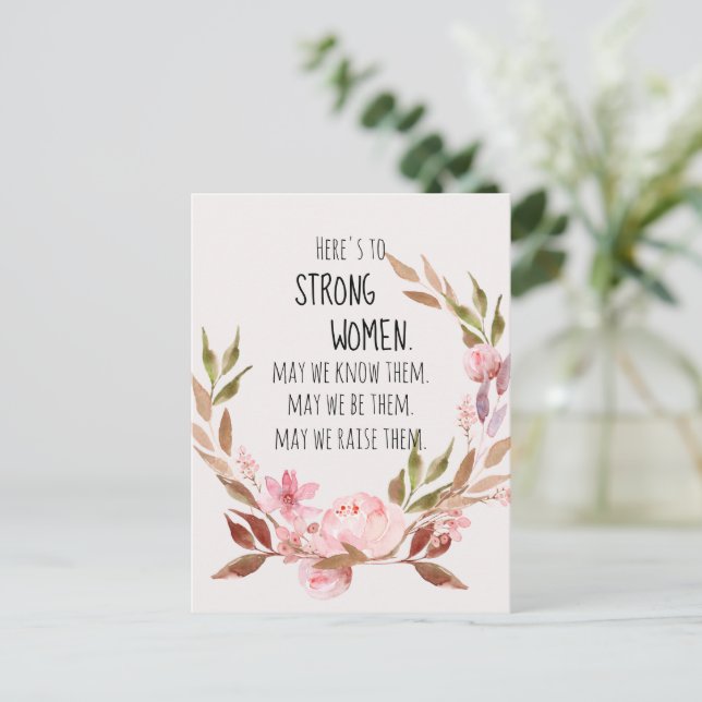 Carte Postale À la force des femmes Pink Peony  (Debout devant)