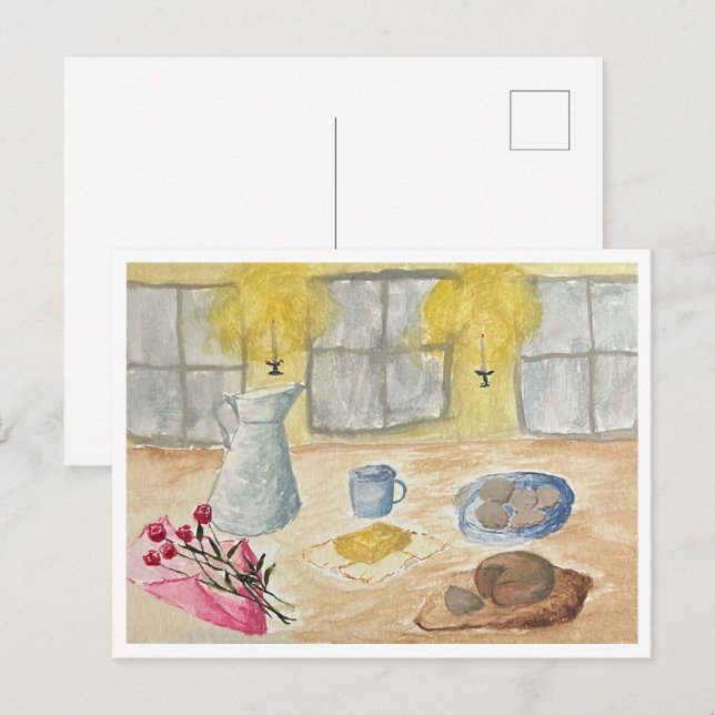Carte postale à la lumière des bougies (Devant / Derrière)