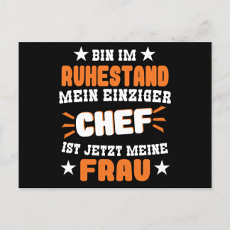 Carte Postale À la retraite Mon seul patron est ma femme