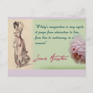 Carte Postale A Ladies Imagination, Jane Austen cite