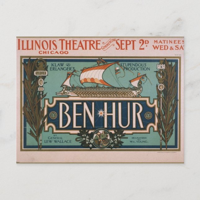 Carte Postale À L'Ancien Style Théâtre (Devant)