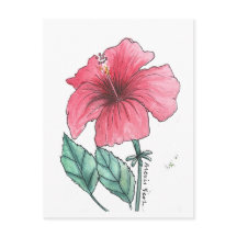 carte postale à l'hibiscus
