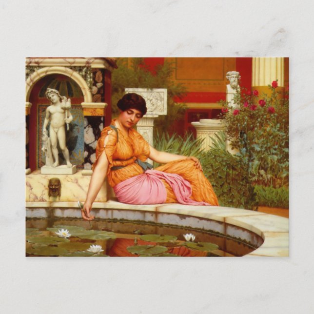Carte Postale A Lily Pond - John William Godward (Devant)