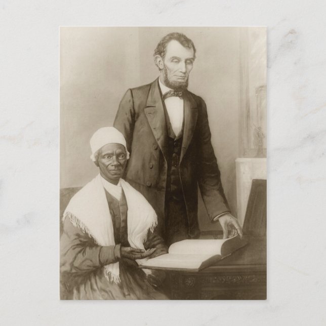 Carte Postale A. Lincoln montrant Sojourner Truth the Bible (Devant)
